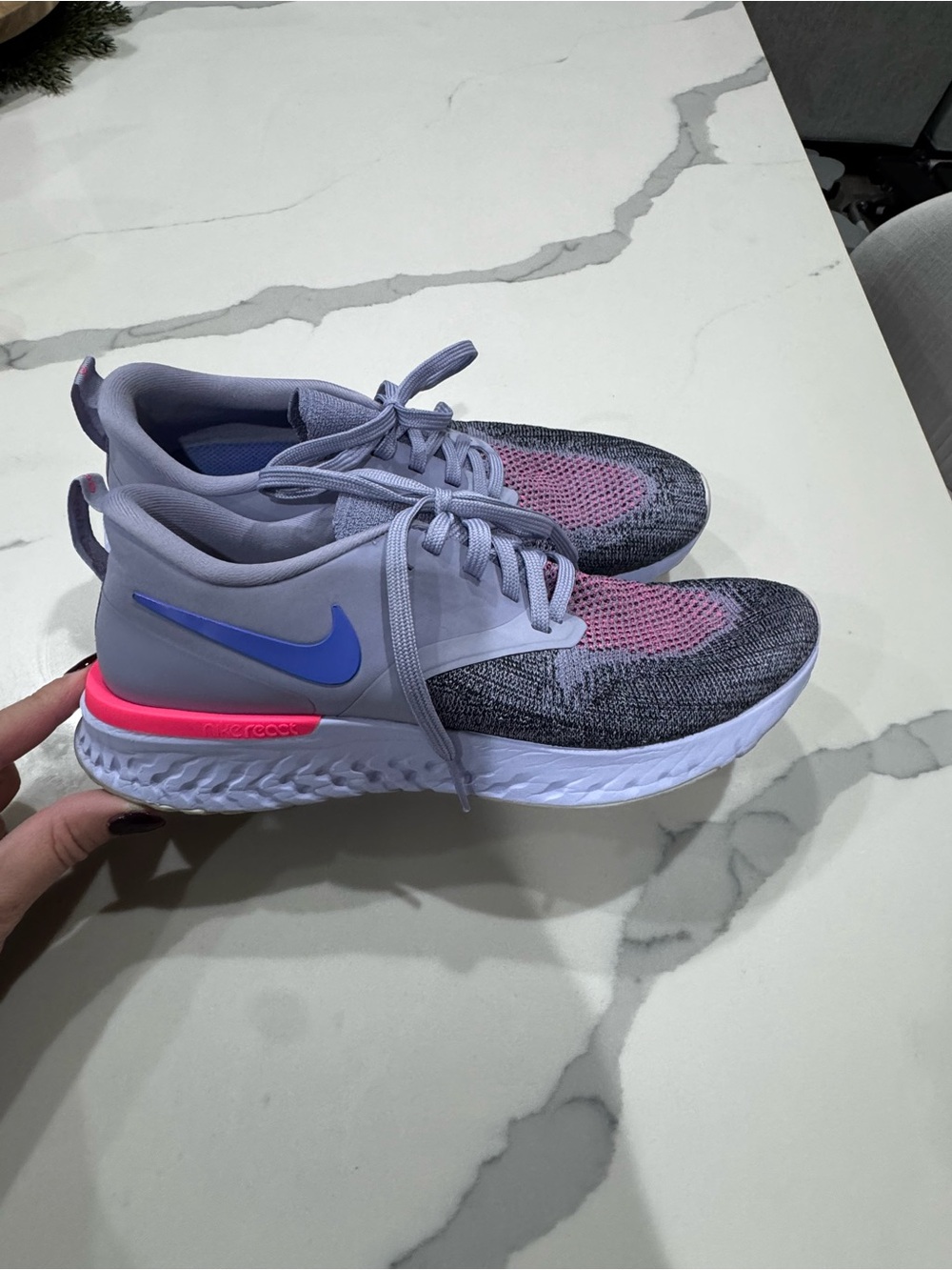 Nike Women's Grey Pink Blue Running Sneakers